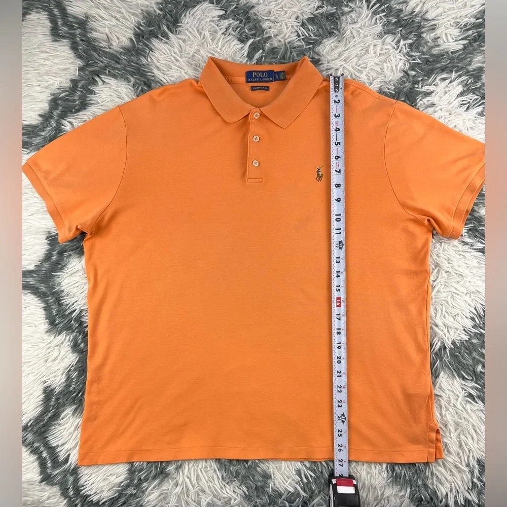 Polo Ralph Lauren Men's Orange Custom Slim Fit Polo Shirt Size XL